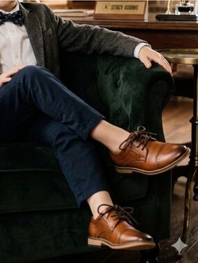 Stacy Adams Two-tone Brown Leather Derby Shoes